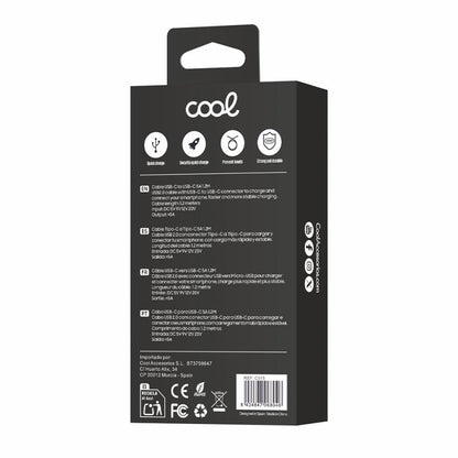 Cabo USB COOL Nylon Universal Tipo C para Tipo C (1,2 metros)