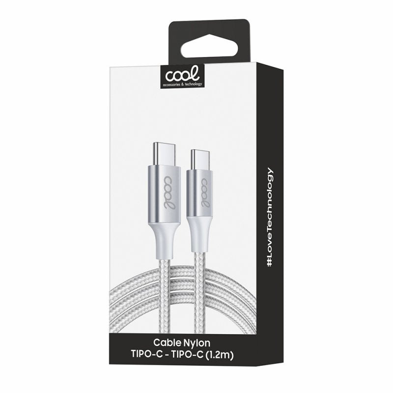 Cabo USB COOL Nylon Universal Tipo C para Tipo C (1,2 metros)