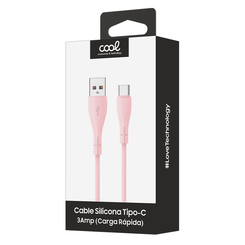 Cabo USB COOL Silicone Universal C Rosa (1 metro)