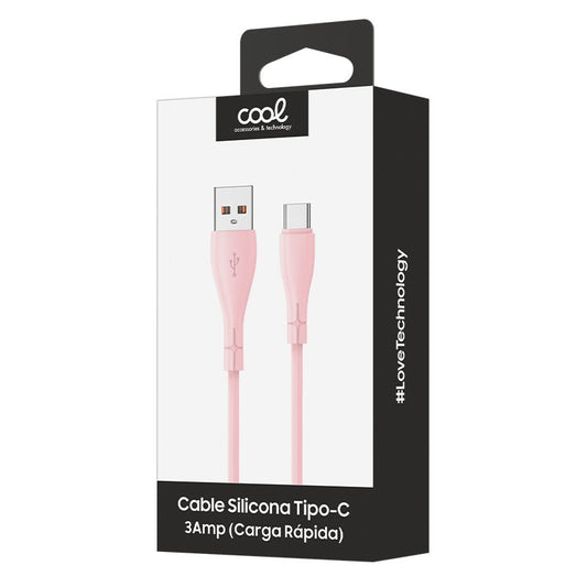 Cabo USB COOL Silicone Universal C Rosa (1 metro)