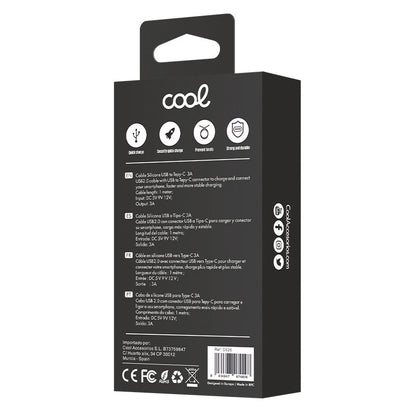 Cabo USB COOL Silicone Universal Tipo C Azul Céu (1 metro)