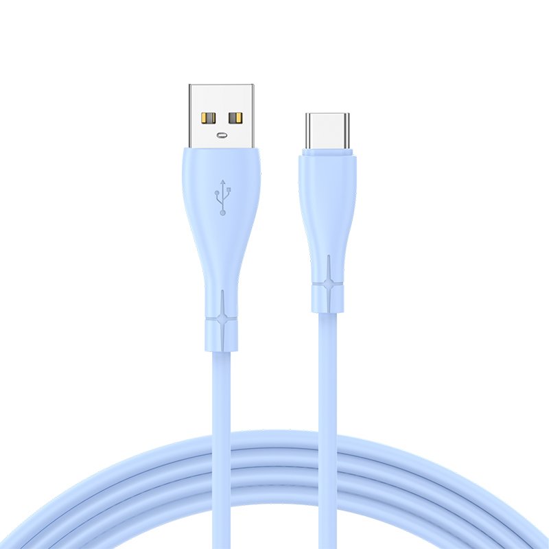 Cabo USB COOL Silicone Universal Tipo C Azul Céu (1 metro)