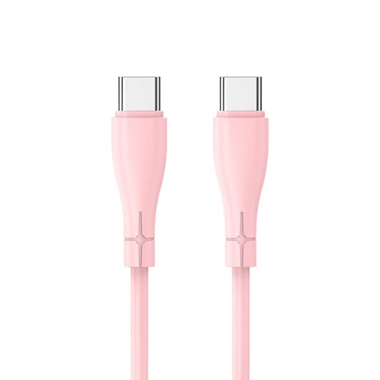 Cabo USB COOL Silicone Universal Tipo C para Tipo C Rosa (1 metro)