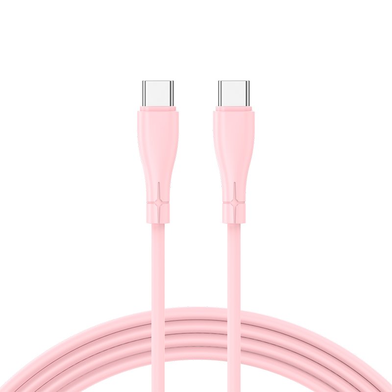 Cabo USB COOL Silicone Universal Tipo C para Tipo C Rosa (1 metro)