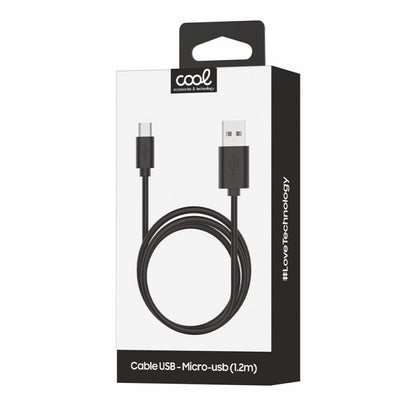 Cabo USB universal COOL compatível (Micro-Usb) 1,2 metros Preto 2,4 Amp