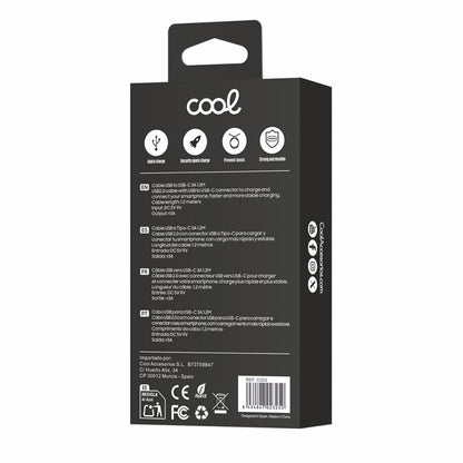 Cabo USB universal COOL compatível TYPE-C (1,2 metros) Branco 2,4 Amp