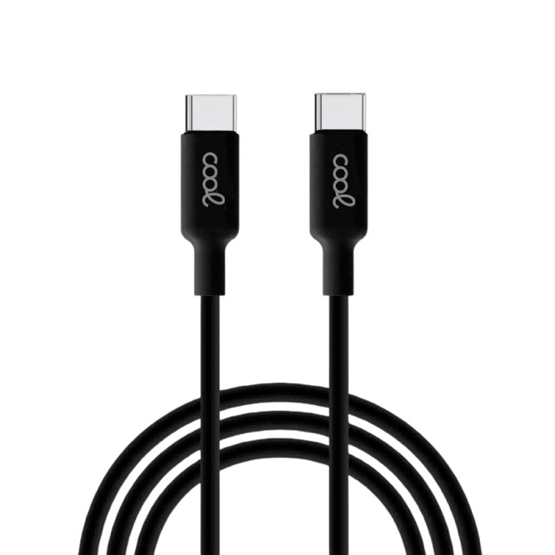 Cabo USB universal COOL compatível TYPE-C a TYPE-C (1 metro) Preto 3 Amp