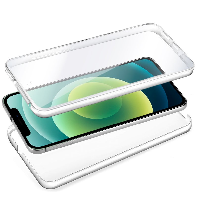 Capa COOL de Silicone 3D para iPhone 12 / 12 Pro (frente e verso transparentes)