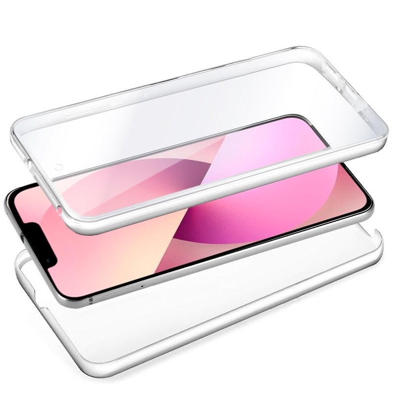 Capa COOL de Silicone 3D para iPhone 13 (frente e verso transparentes)