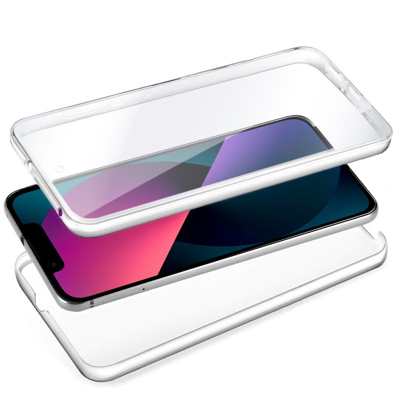 Capa COOL de Silicone 3D para iPhone 13 mini (frente e verso transparentes)