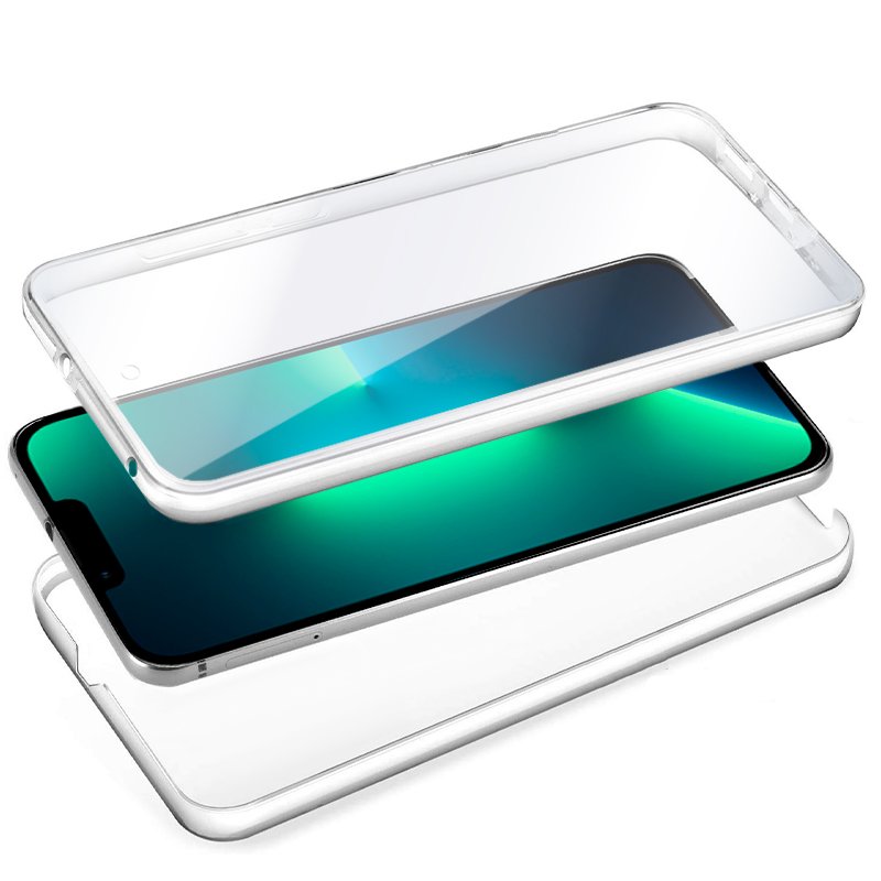 Capa COOL de Silicone 3D para iPhone 13 Pro (frente e verso transparentes)