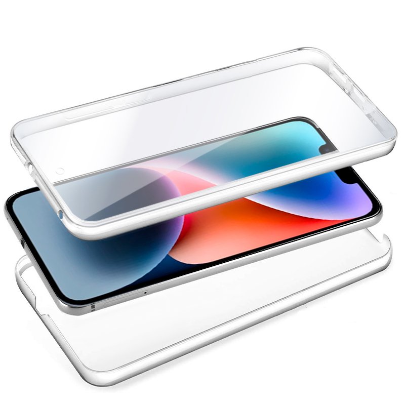 Capa COOL de Silicone 3D para iPhone 14 Plus (frente e verso transparentes)