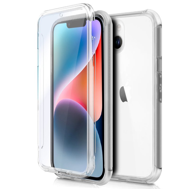 Capa COOL de Silicone 3D para iPhone 14 Plus (frente e verso transparentes)