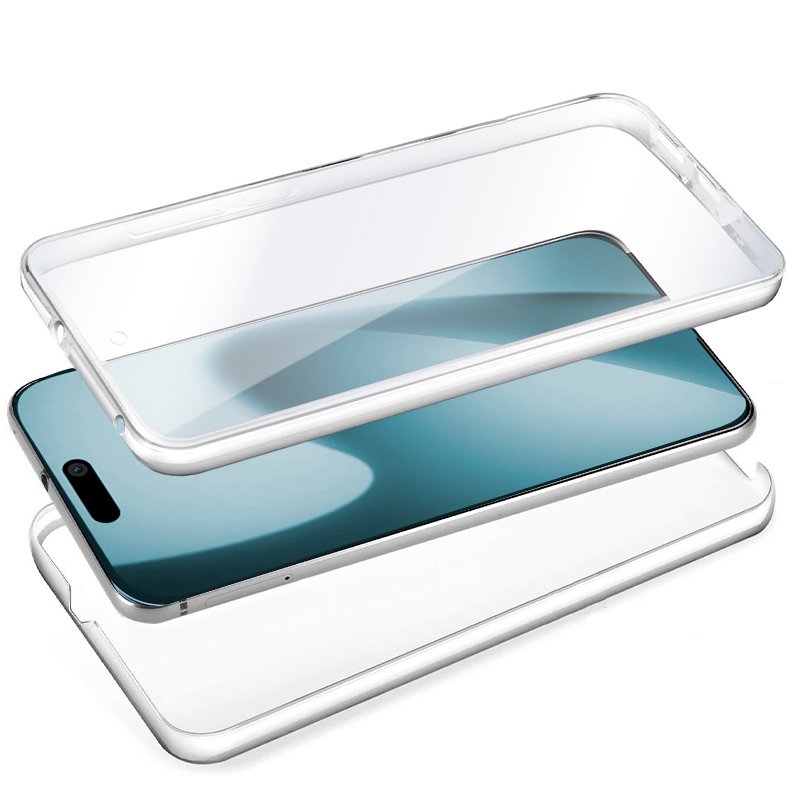 Capa COOL de Silicone 3D para iPhone Air (Transparente Frente + Verso)