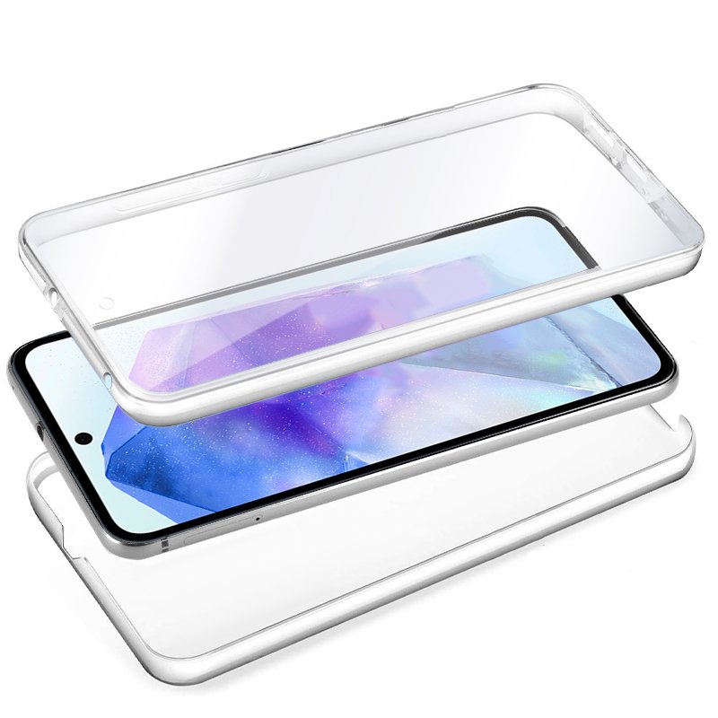 Capa COOL de Silicone 3D para Samsung A556 Galaxy A55 5G (transparente frente + verso)