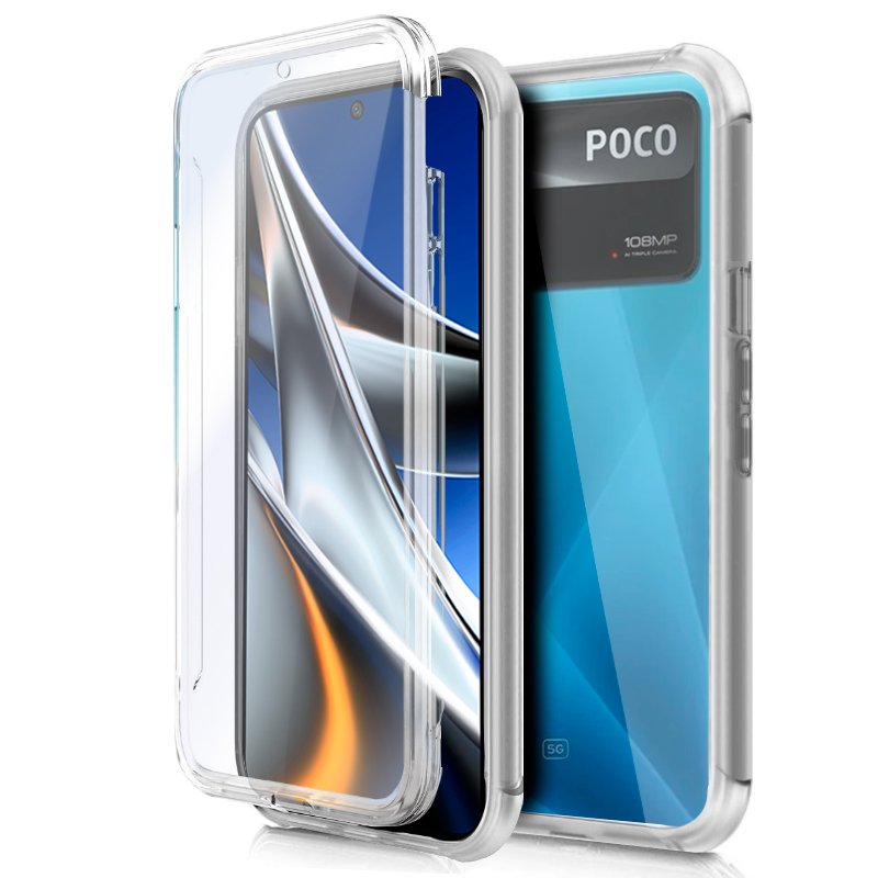 Capa COOL de Silicone 3D para Xiaomi Poco X4 Pro 5G (frente e verso transparentes)