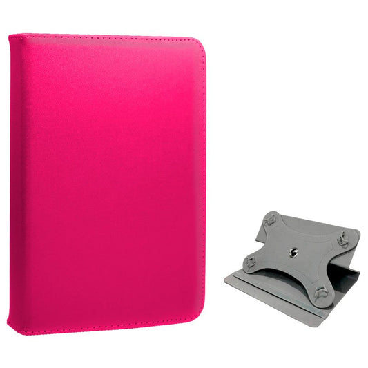 Capa COOL Ebook / Tablet 7 poleg. Couro Sintético Rosa Rotativa