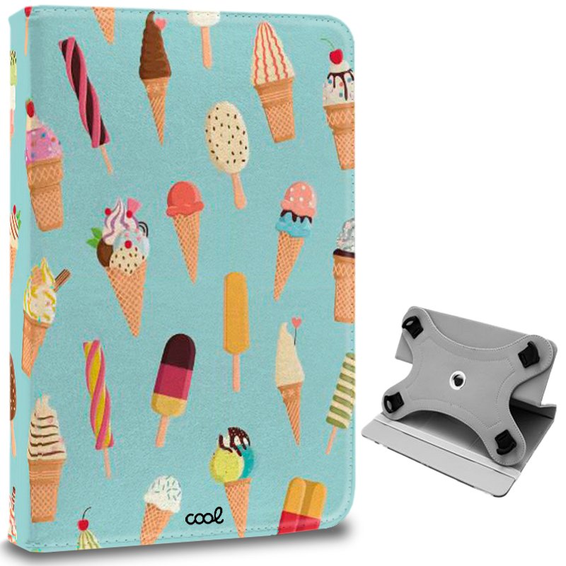 Capa COOL Ebook / Tablet 9.7 - 11 poleg. Couro Sintético Sorvetes (Quadrado)