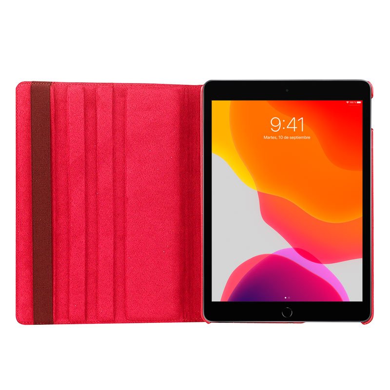 Capa COOL para iPad (2019 / 2020 / 2021) 10,2 polegadas Rotativa Couro Sintético Vermelho