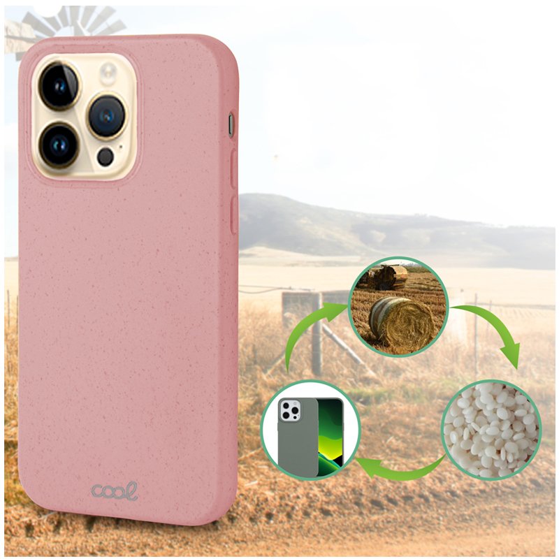 Capa COOL para iPhone 14 Pro Max Eco Biodegradável Rosa