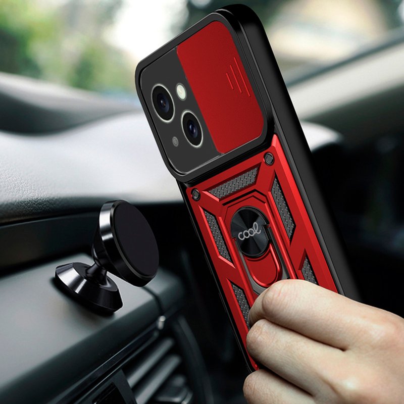 Capa COOL para iPhone 15 Hard Ring Vermelho