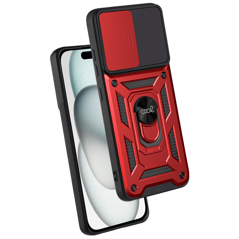 Capa COOL para iPhone 15 Hard Ring Vermelho