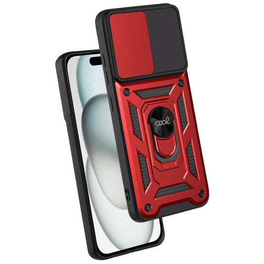 Capa COOL para iPhone 15 Hard Ring Vermelho