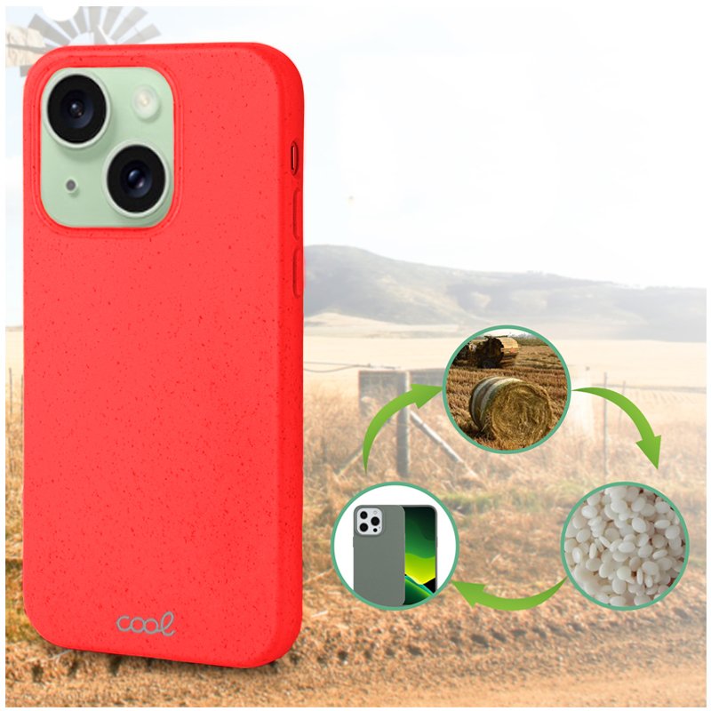 Capa COOL para iPhone 15 Plus Eco Biodegradável Vermelho