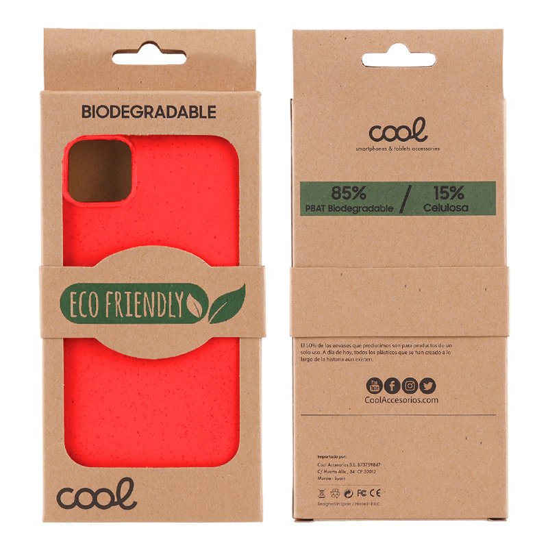 Capa COOL para iPhone 15 Plus Eco Biodegradável Vermelho