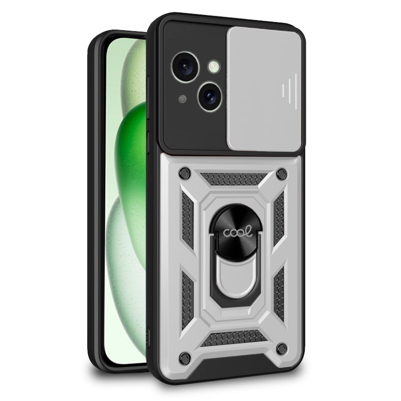 Capa COOL para iPhone 15 Plus Hard Ring Prata