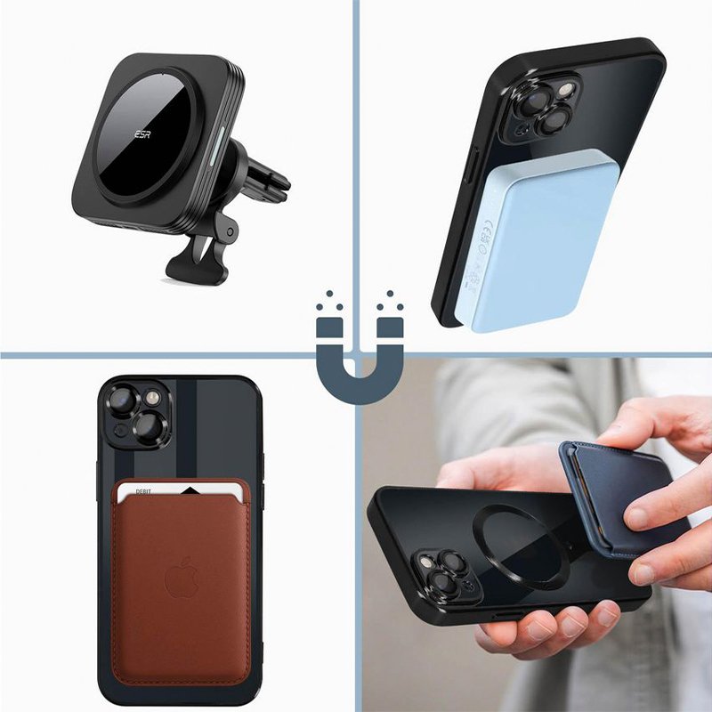 Capa COOL para iPhone 15 Plus Magnética Borde Preto
