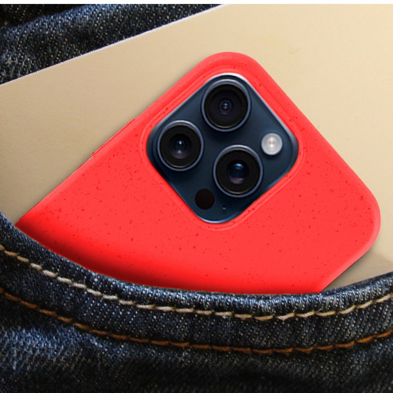Capa COOL para iPhone 15 Pro Eco Biodegradável Vermelho