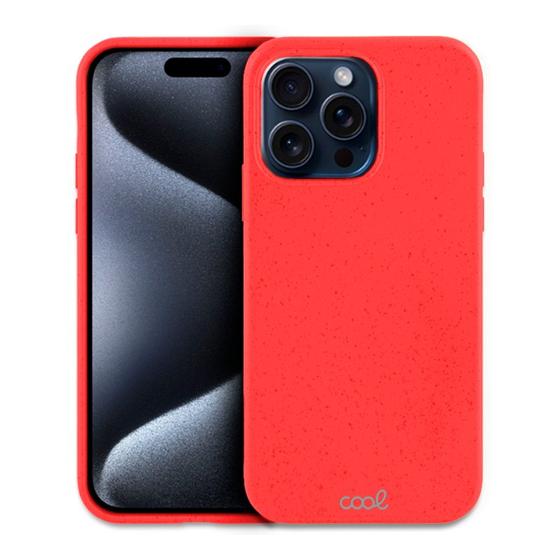 Capa COOL para iPhone 15 Pro Eco Biodegradável Vermelho