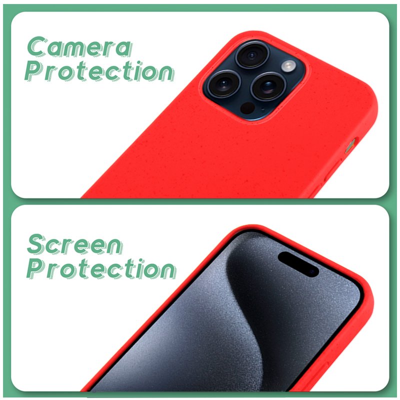 Capa COOL para iPhone 15 Pro Eco Biodegradável Vermelho