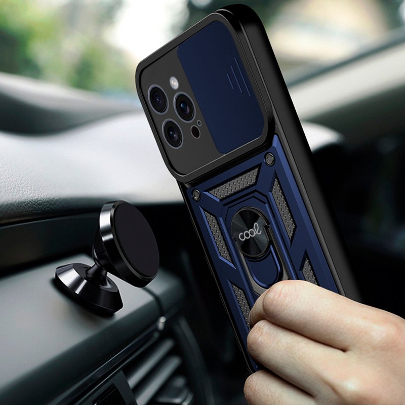 Capa COOL para iPhone 15 Pro Hard Ring Marinho