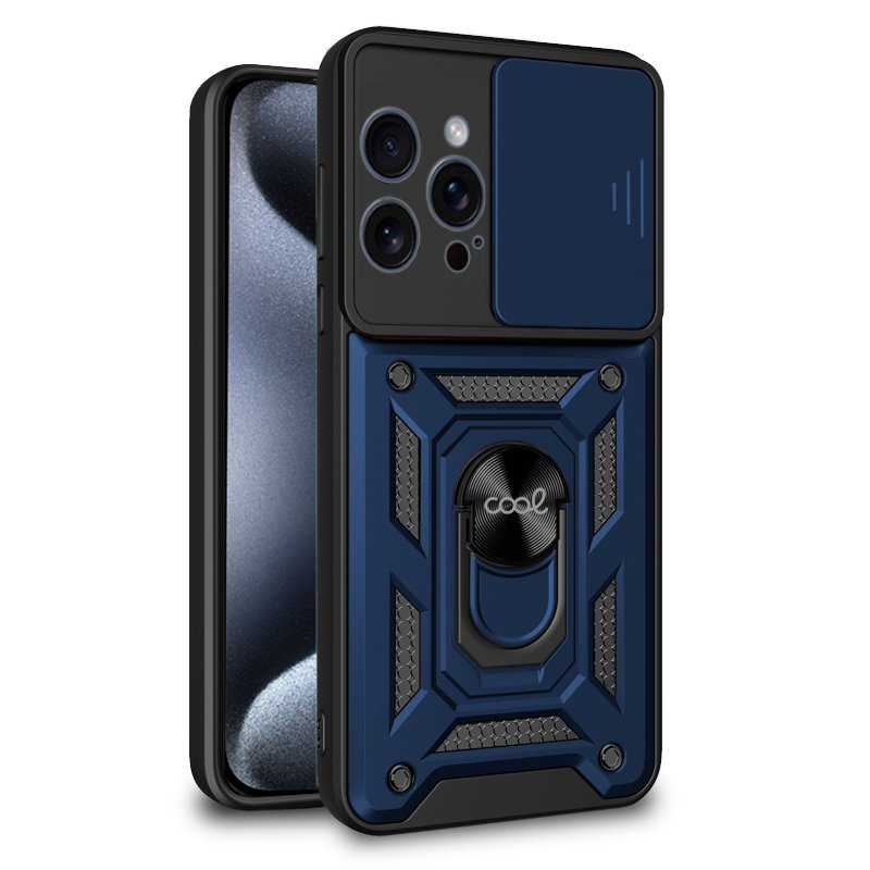 Capa COOL para iPhone 15 Pro Hard Ring Marinho