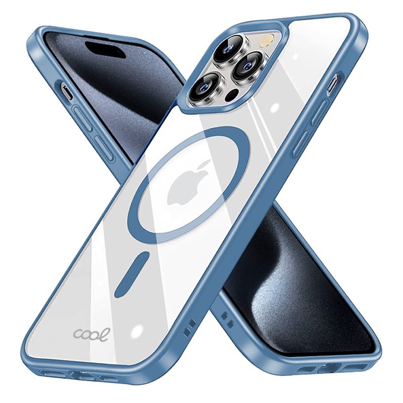 Capa COOL para iPhone 15 Pro Magnética Borde Celeste