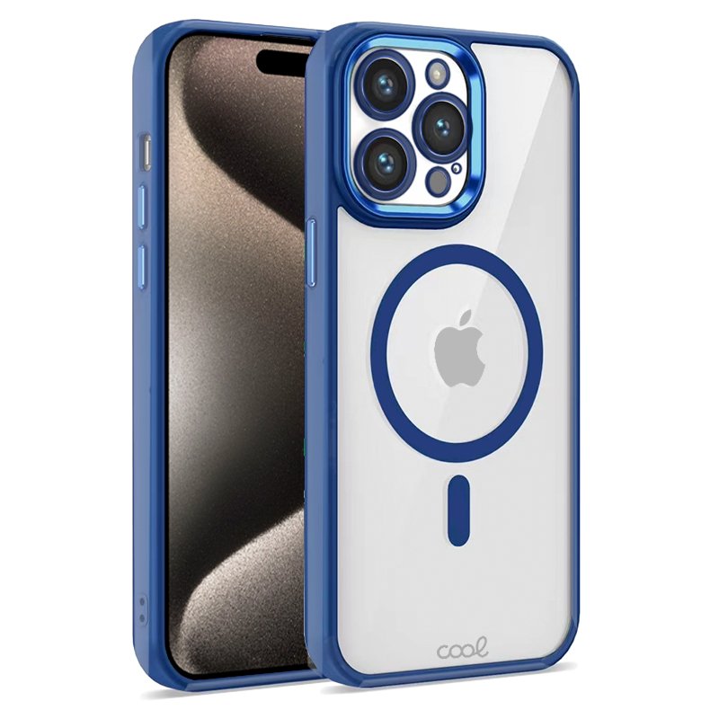 Capa COOL para iPhone 15 Pro Max Magnética Borde Marinho