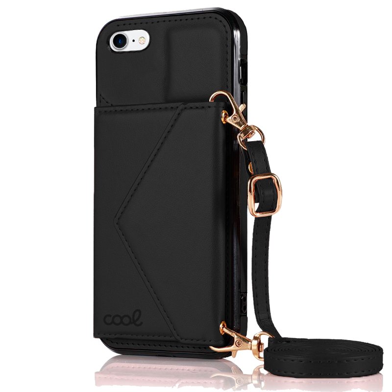 Capa COOL para iPhone 7 / 8 / SE (2020) / SE (2022) Carteira Preto