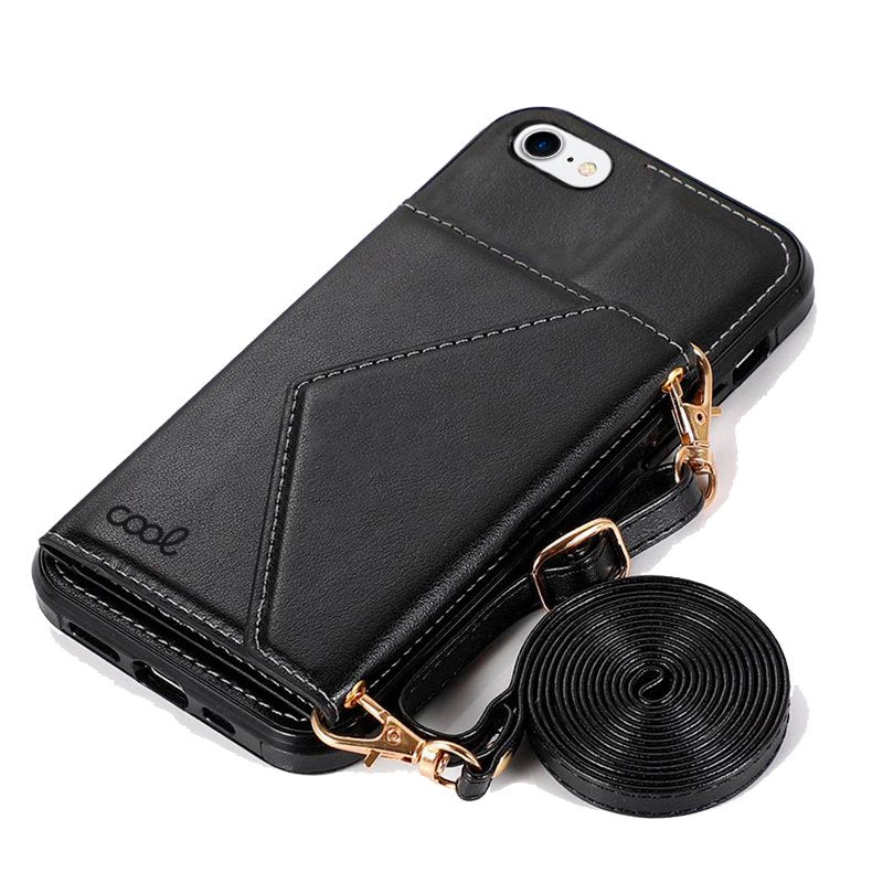 Capa COOL para iPhone 7 / 8 / SE (2020) / SE (2022) Carteira Preto