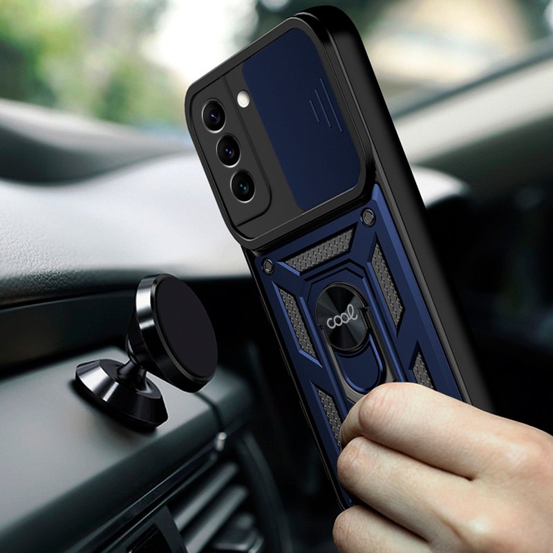 Capa COOL para Samsung G990B Galaxy S21 FE Hard Ring Marinho