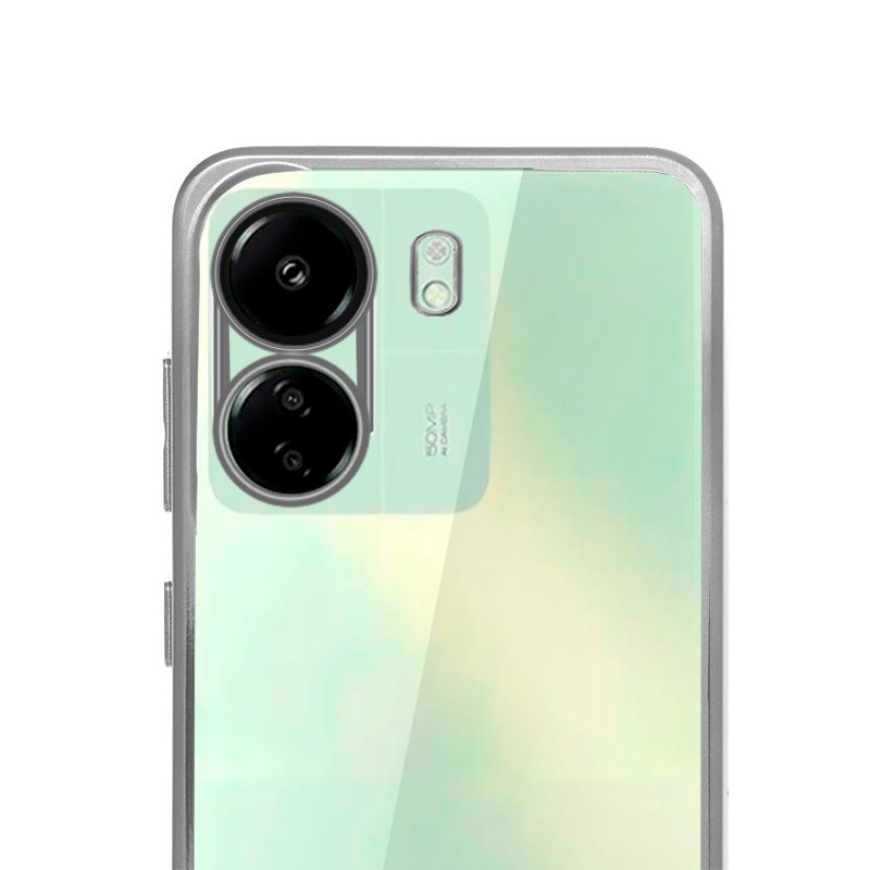 Capa COOL para Xiaomi Redmi 13C / 13C 5G / Poco C65 Borde Metálico (Prata)