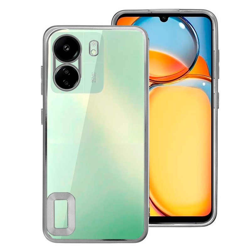 Capa COOL para Xiaomi Redmi 13C / 13C 5G / Poco C65 Borde Metálico (Prata)