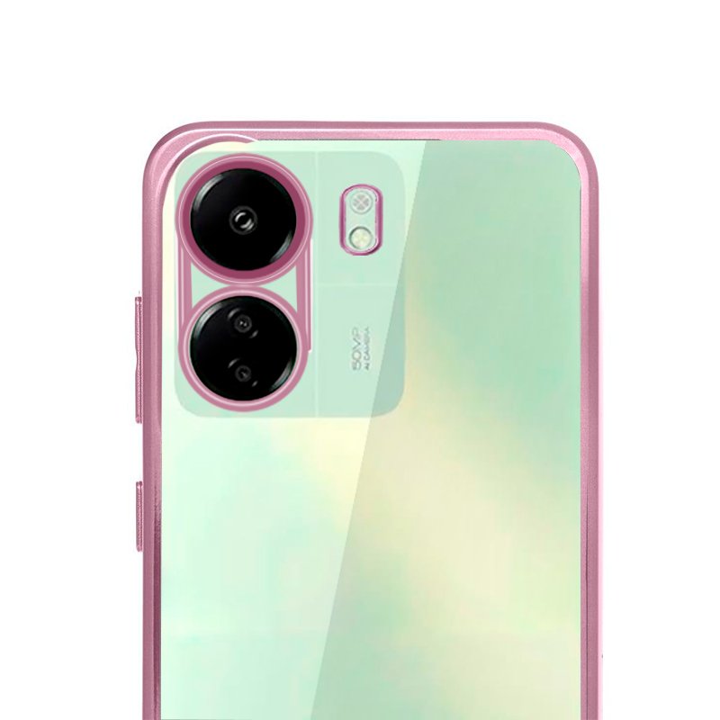 Capa COOL para Xiaomi Redmi 13C / 13C 5G / Poco C65 Borde Metálico (Rosa)