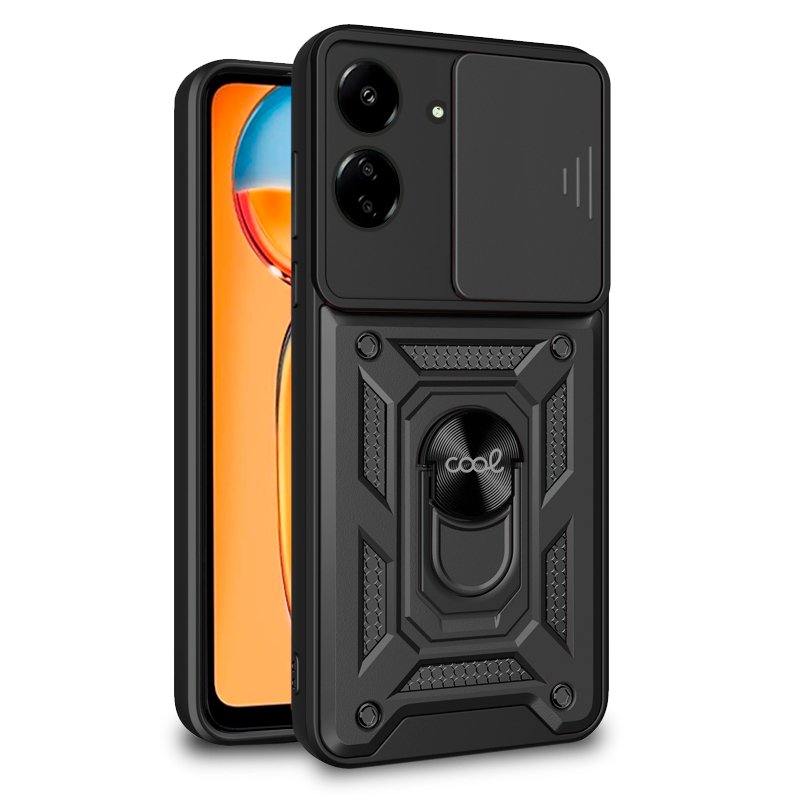 Capa COOL para Xiaomi Redmi 13C / Poco C65 Hard Ring Preto