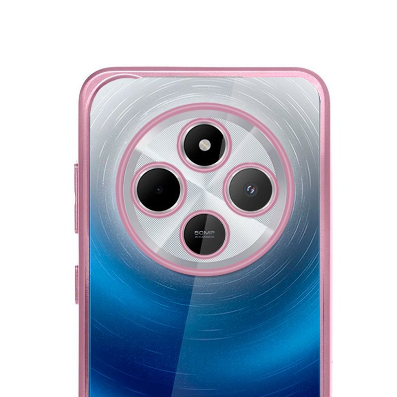 Capa COOL para Xiaomi Redmi 14C / Poco C75 Borde Metálico (Rosa)