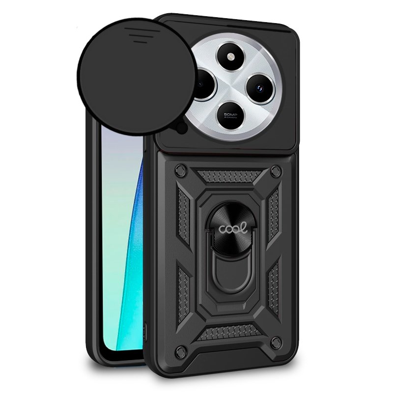 Capa COOL para Xiaomi Redmi 14C / Poco C75 Hard Ring Preto