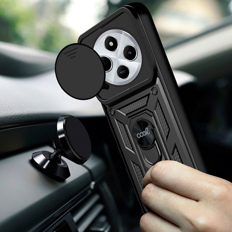 Capa COOL para Xiaomi Redmi 14C / Poco C75 Hard Ring Preto