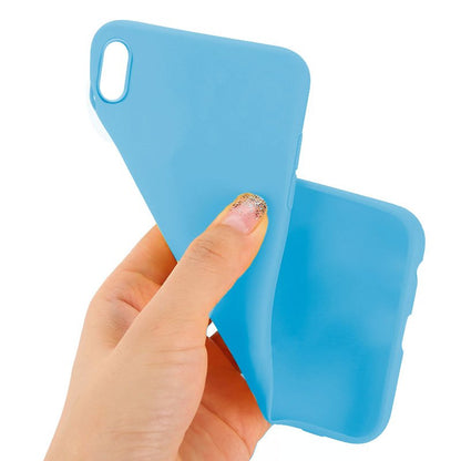 Capa de silicone COOL para iPhone XS Max (azul claro)