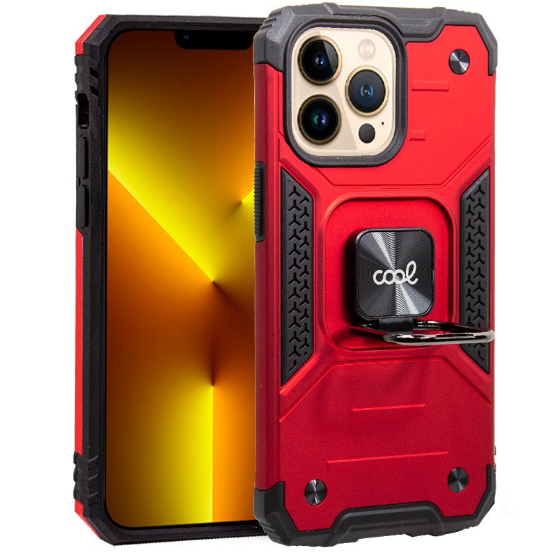 Capa COOL para iPhone 13 Pro Max Hard Ring Vermelho